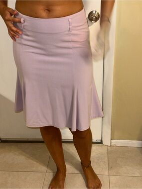 Vintage Y2K Wawa Lavender Flared Mermaid Midi Skirt with Belt Loops (Size Large)
